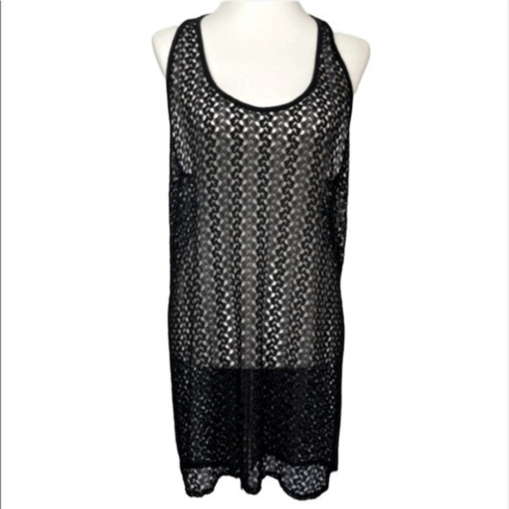 Xhilaration Black Racerback Hi-Low CoverUp
